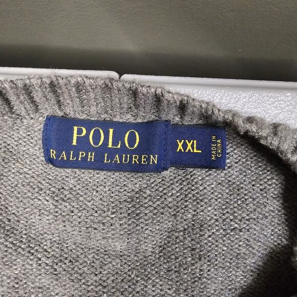 Polo Ralph Lauren Sweater XXL Gray Golf Preppy Academia Ivy League Knit Jumper - Picture 5 of 10